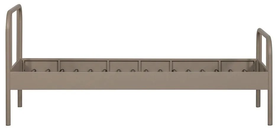 Letto singolo beige in metallo con rete inclusa 90x200 cm Mata – WOOOD