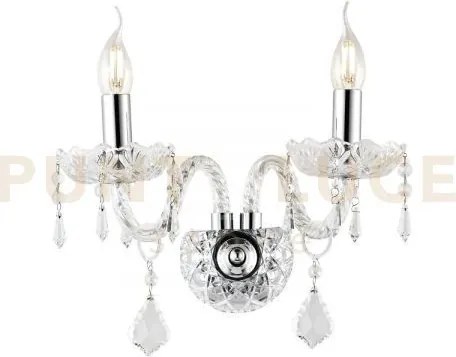Applique a parete incanto cromo 2 luci attacco e14 40x18x34cm in ve...