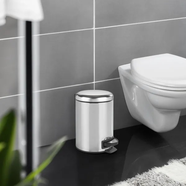 WENKO 22444100 - Cestino LEMAN 17x25 cm acciaio inox/argento/nero