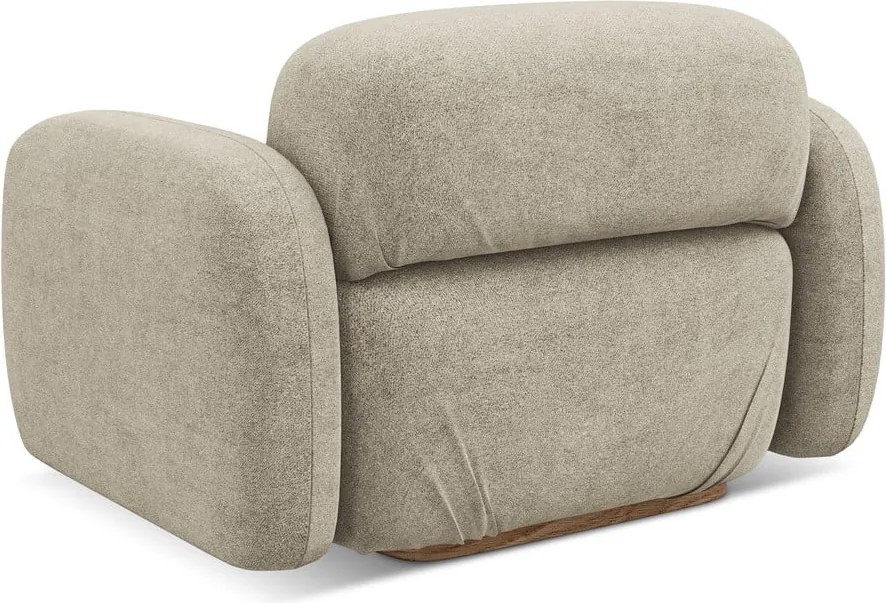 Parte divano componibile beige con rivestimento in bouclé Ailani – Makamii