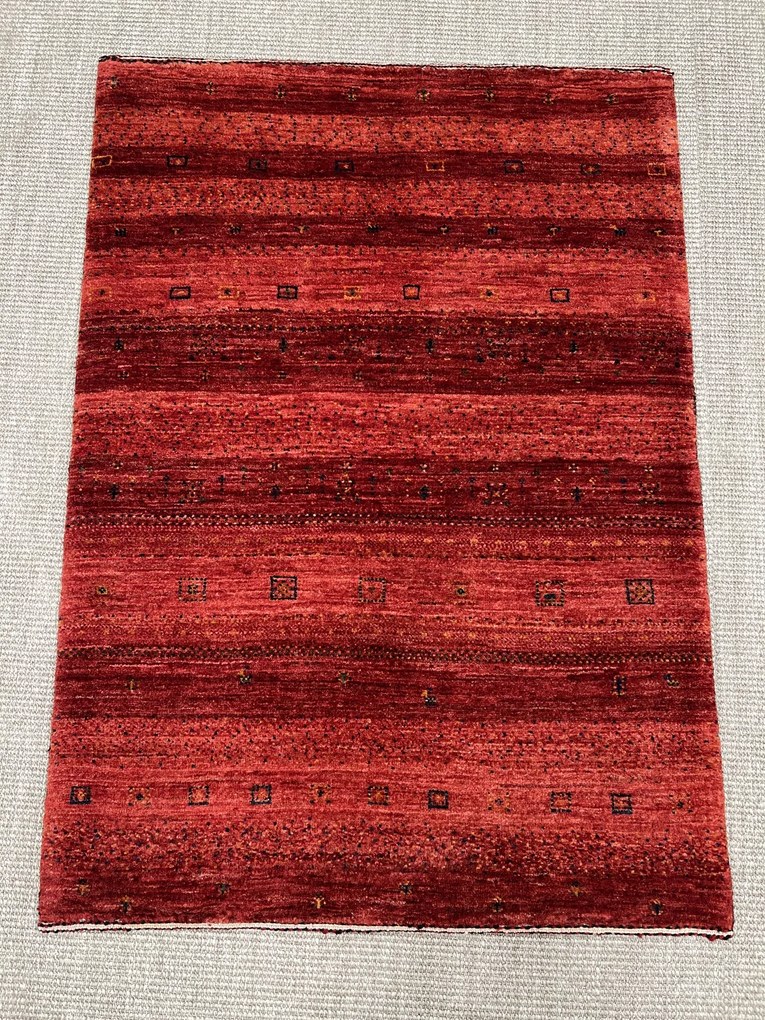Loribaft Tappeto 80 x 110 Rosso (Iran) Annodato A Mano