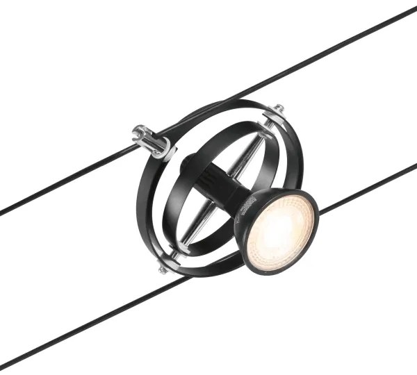 Paulmann 94440 - KIT 5xGU5,3/10W, sistema completo a cavo CARDAN 230V, nero