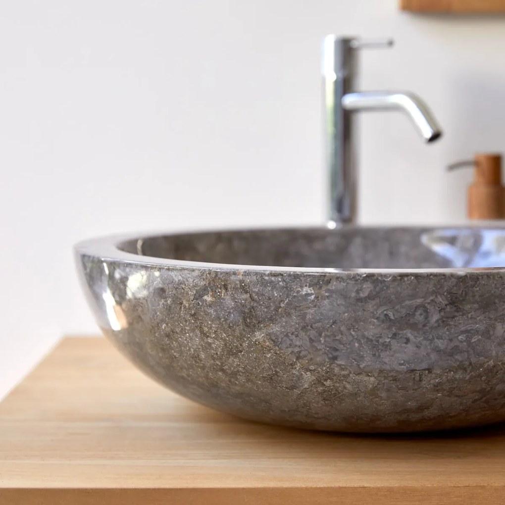 Tikamoon - Lavabo grigio in marmo Calypso Grey