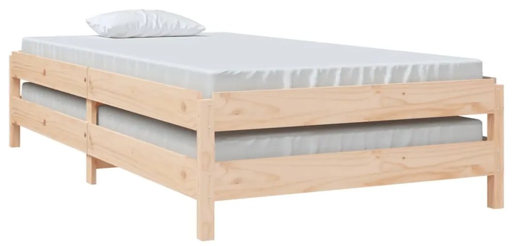 Letto Impilabile 90x200cm in Legno Massello di Pino