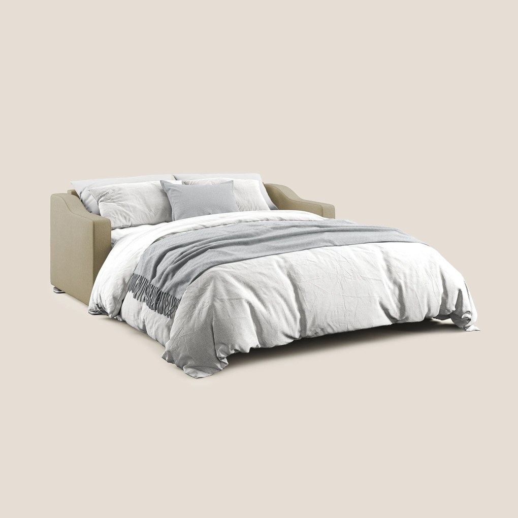 Amber divano letto matrimoniale in tessuto smacchiabile T05 cammello