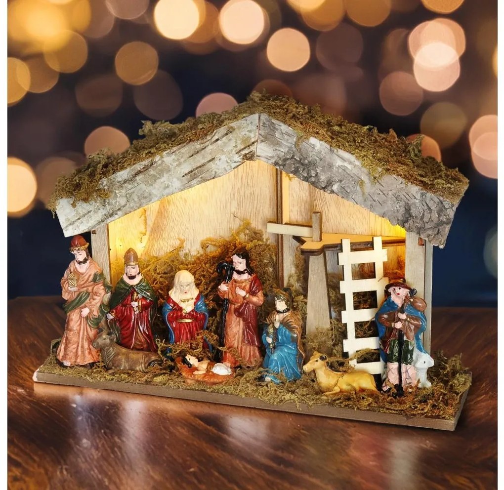 Solight 1V276 - Decorazione natalizia LED LED/2xAA/bianco caldo presepe