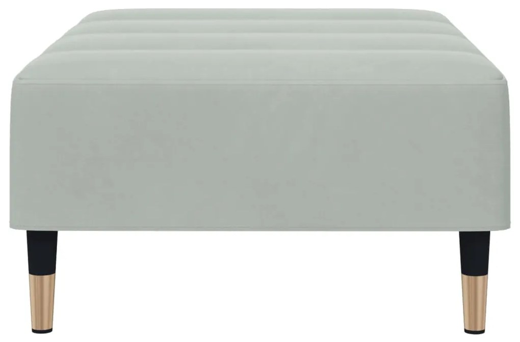 Poggiapiedi grigio chiaro 77x55x31 cm in velluto
