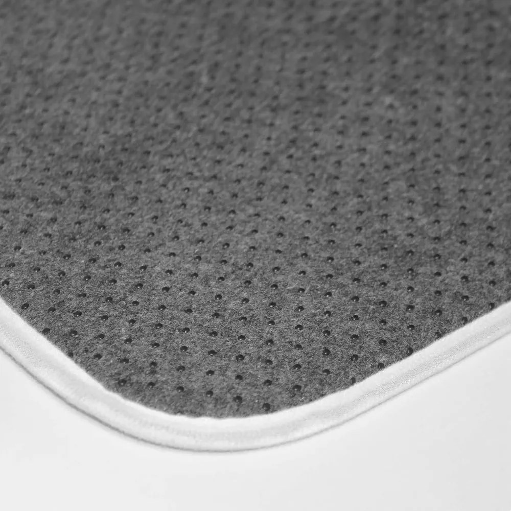 Tappetino per il bagno bianco e argentato 45x75 cm Orbella – douceur d'intérieur