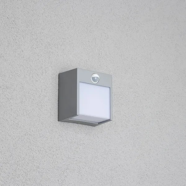 Brilagi TERNI LED/12W/230V lampada da parete esterna con sensore grigia IP44