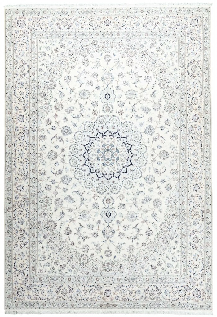Nain Tappeto 380x260 Beige (Iran) Annodato A Mano
