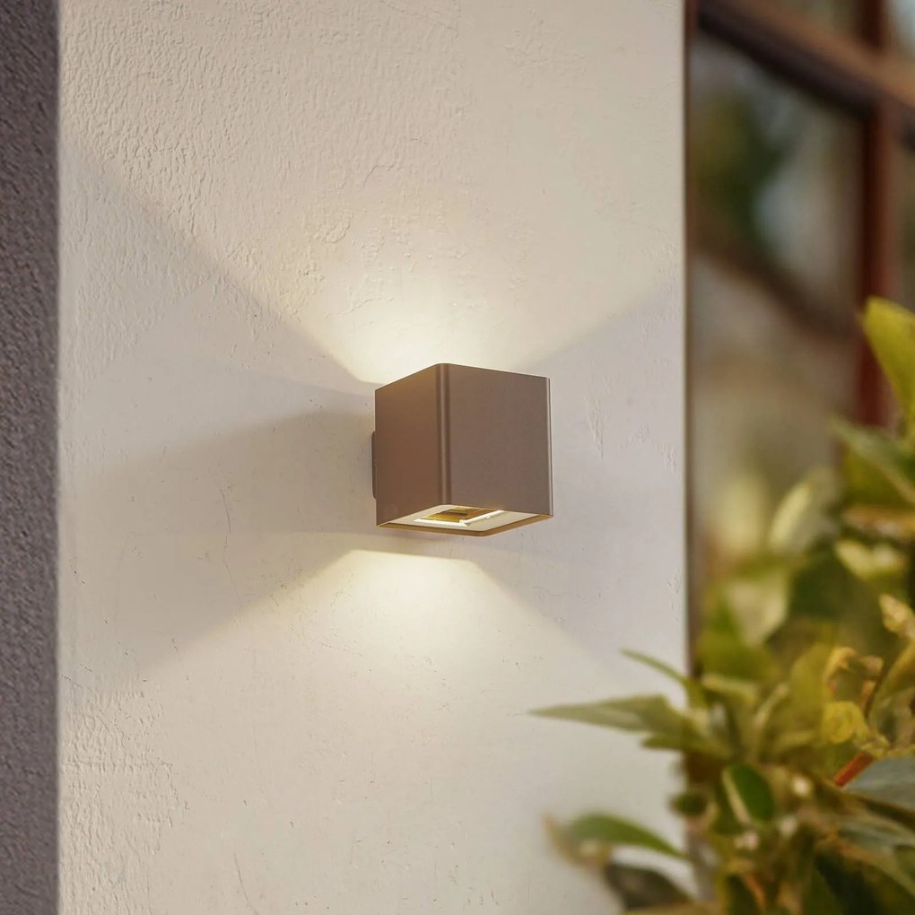 Applique da esterni a LED Aaron Lucande, Marrone / Ruggine, Alluminio, Moderno, Applique LED da esterni