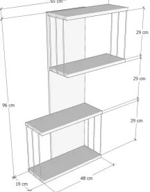 Mensola DESTAN 96x65 cm bianco/antracite