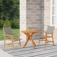 Set Mobili da Pranzo per Giardino 3 pz Legno Massello di Acacia cod mxl 40517