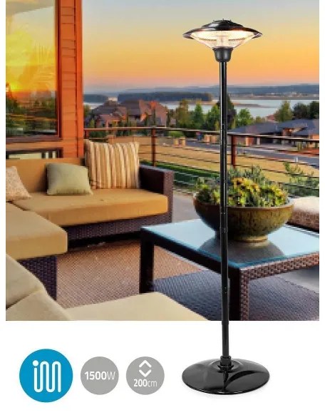Nedis HTPA15EBK Riscaldatore esterno 200 cm 1500W/230V IP34