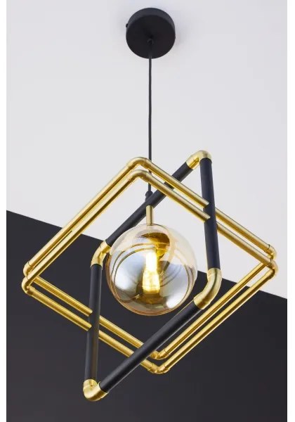 Jupiter 2025 - Lampadario a sospensione con filo FIORI 1xG9/10W/230V nero/oro/beige