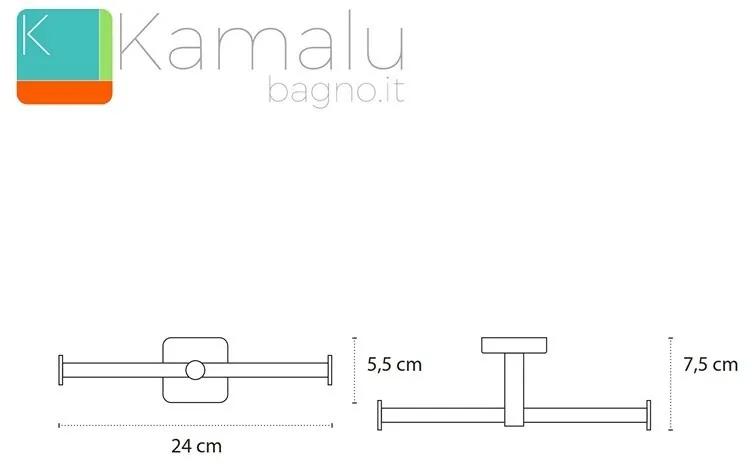 Kamalu - portarotolo doppio a muro in acciaio kaman clode-v70