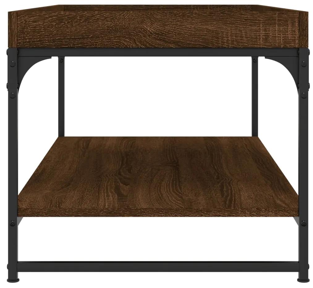 Tavolino salotto rovere marrone 100x49x45 cm legno multistrato