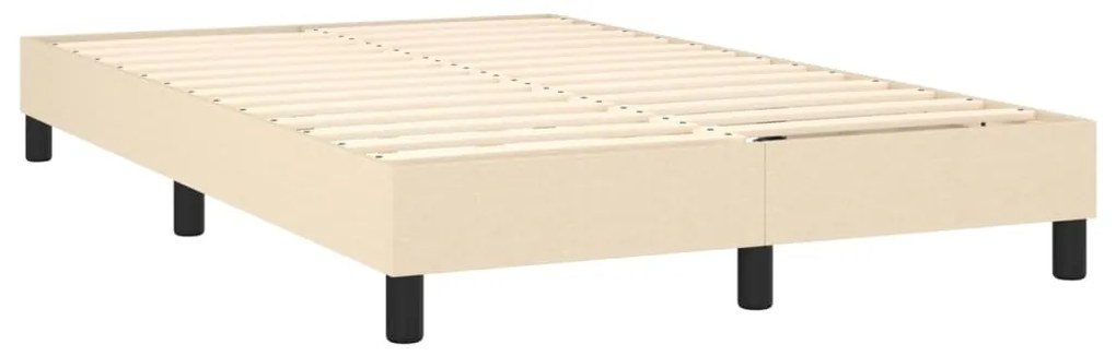 Letto a molle con materasso e led crema 120x200cm in tessuto