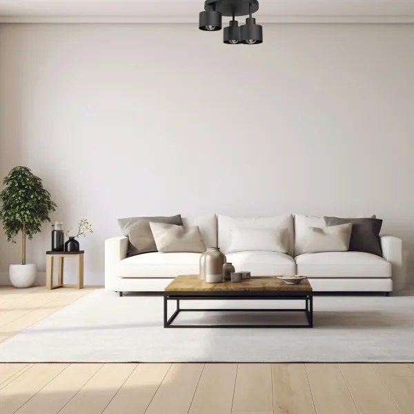 Plafoniera PARKLA 3xE27/15W/230V nero