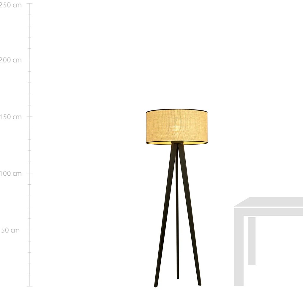 Piantana Moderno Drago Acciaio Nero Marrone 1 Luce E27 Ip20