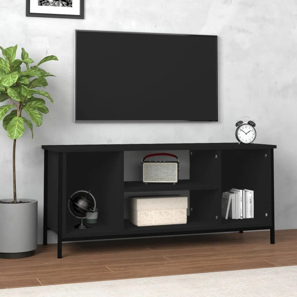 Mobile Porta Tv Nero 102x35x45 Cm İn Legno Multistrato /