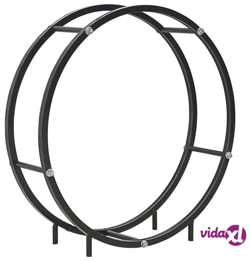 vidaXL Rastrelliera per Legna da Ardere Nera 70x20x70 cm in Acciaio