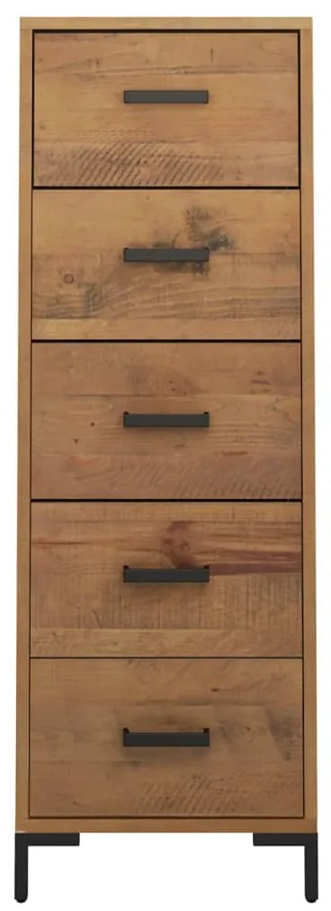 Cassettiera 42x35x110 cm in legno massello di pino