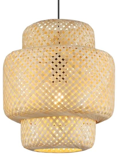 Lampadario a sospensione con filo HESTIA 1xE27/60W/230V diametro 30 cm bambù