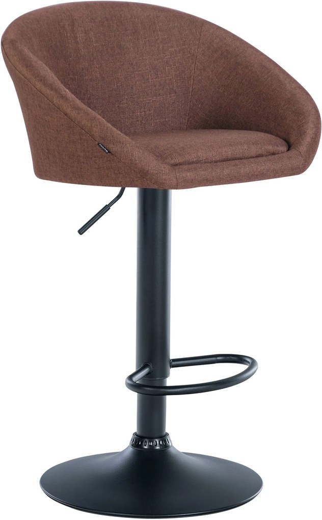 Sgabello Da Bar Imbottito Con Rivestimento İn Stoffa İn Poliestere / Braun / Metall Matt Schwarz