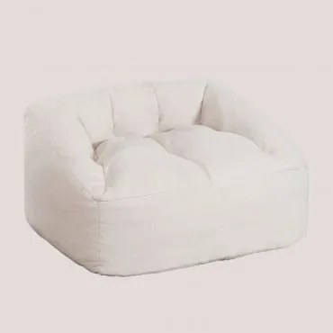 Poltrona Puff in tessuto (80 cm) Thiago Beige - Sklum
