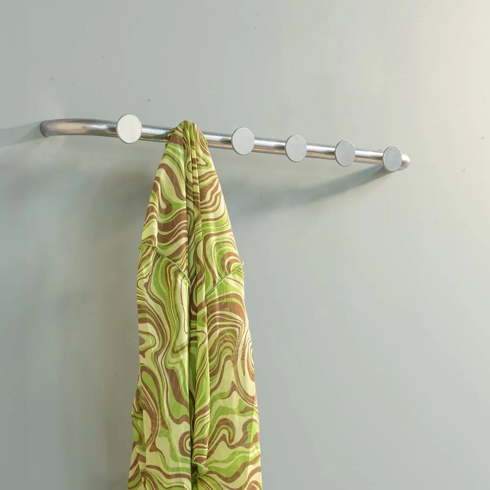 Attaccapanni da parete argentato in metallo 75 cm Retro – Spinder Design