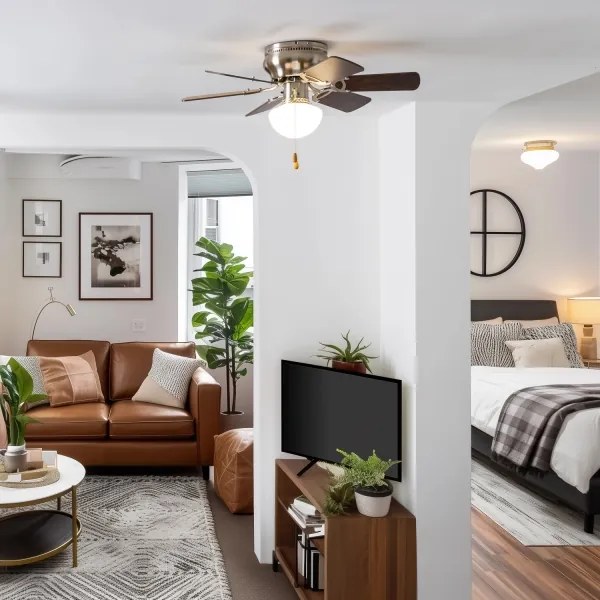 ZEVENTI - Ventilatore da soffitto GALDANA 1xE27/60W/230V marrone/beige