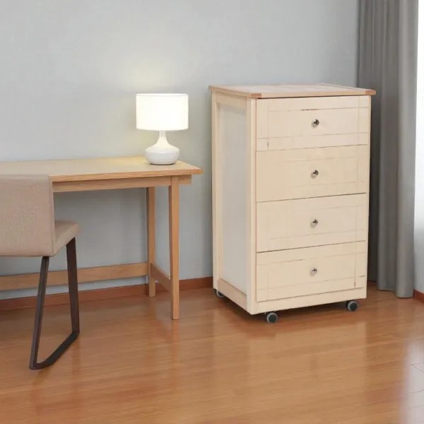 Carrello Cassettiera Giada con piano mattonelle in ceramica NATURALE