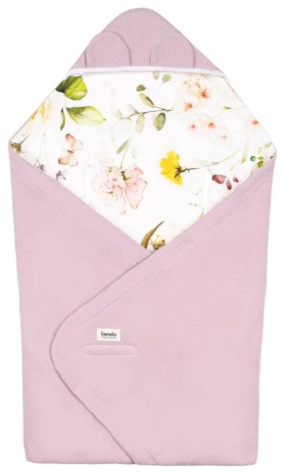 Lionelo - Sacco avvolgente per seggiolino auto TRAVEL SWADDLE 90x90 cm Rosa floreale