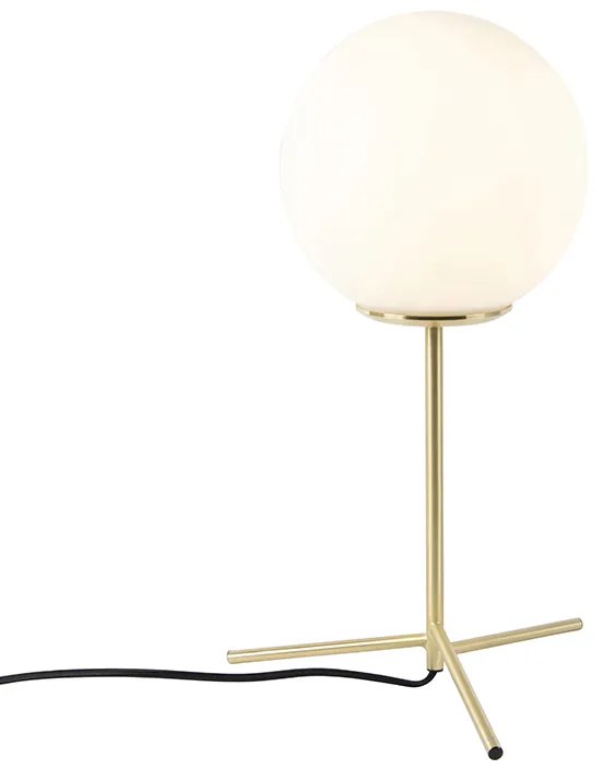 Lampada da tavolo Art Déco in ottone con vetro opalino 45,5 cm - Pallon