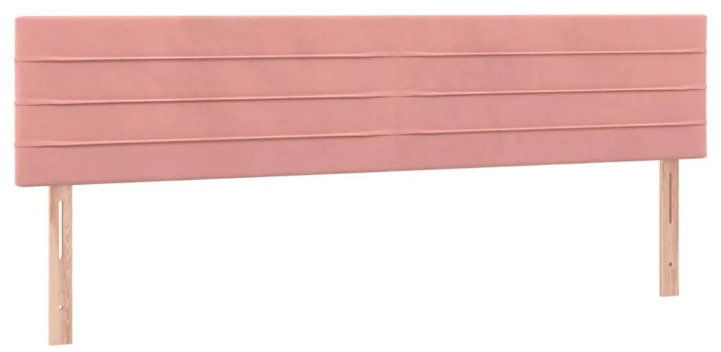 Testiera 2 pz rosa 80x5x78/88 cm in velluto