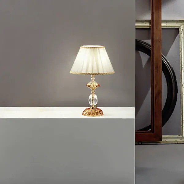 Lampada da tavolo 25x41 cm PATRICIA in vetro e cristallo Ambra