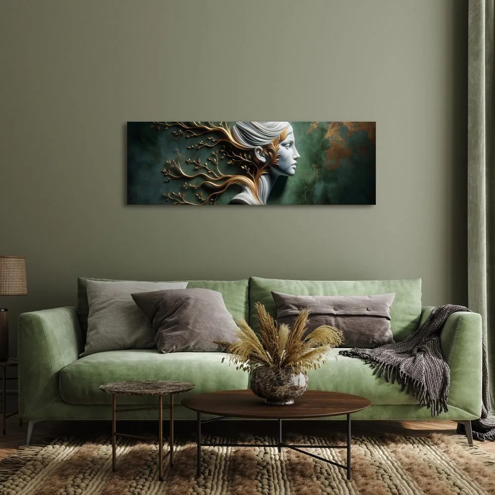 Quadro su tela – Donna con rami come simbolo di crescita