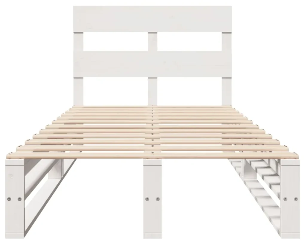 Letto senza materasso bianco 75x190 in legno massello di pino