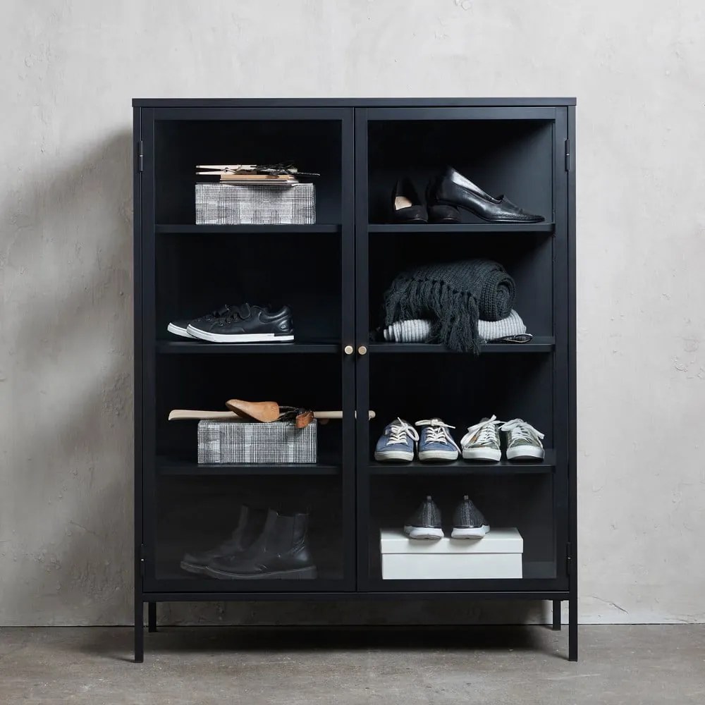 Vetrina nera, altezza 140 cm Carmel - Unique Furniture