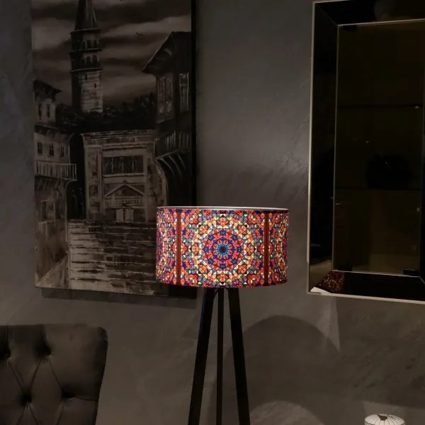 Lampada da terra AYD 1xE27/40W/230V marrone/multicolore