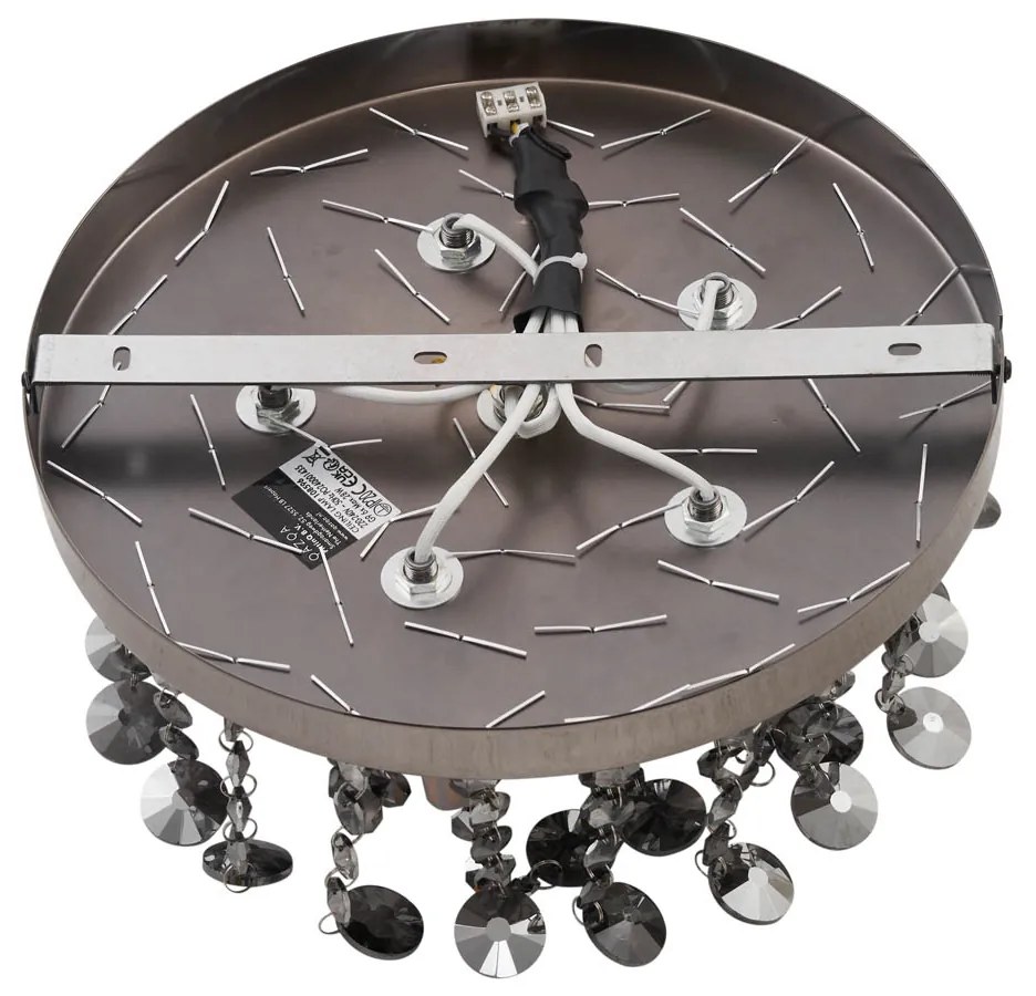 Lampada da soffitto classica nera con vetro fumé - Medusa