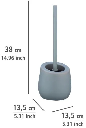 WENKO 23650100 - Scopino per WC BADI 13,5x38 cm grigio