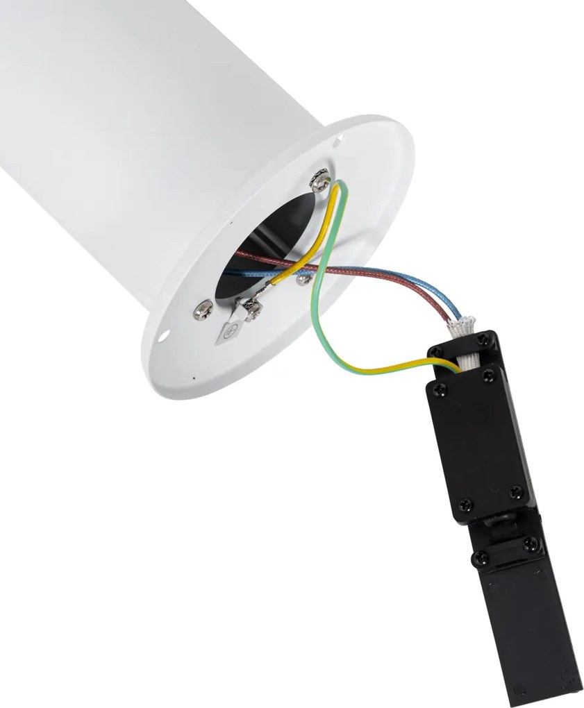 Lampada da esterno in piedi bianca con paralume opalino 50 cm - Odense