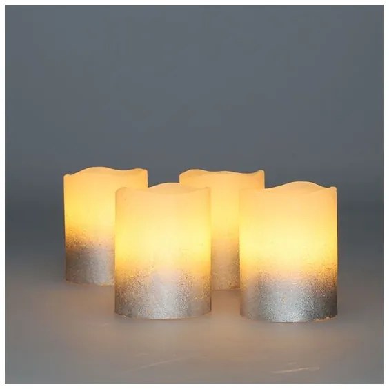 Solight 1V284 - Set da 4 candele LED in cera naturale, alimentazione 1x CR2032, luce bianco caldo