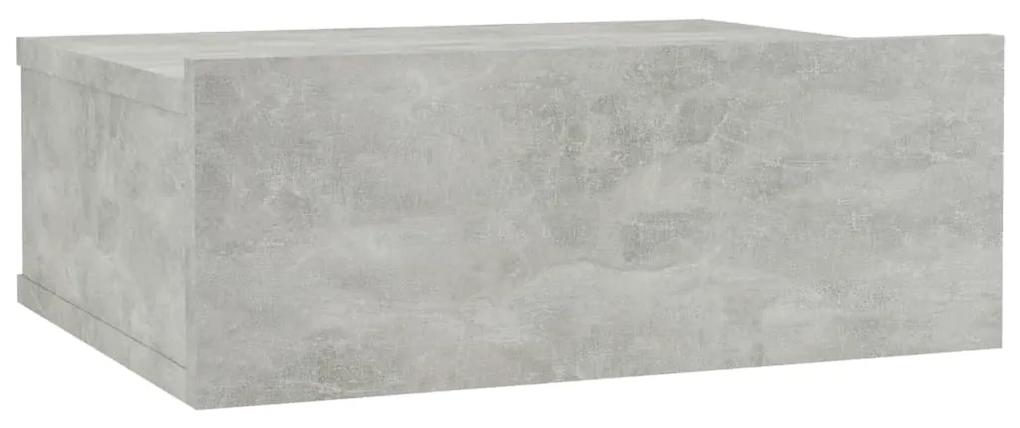 Comodino pensile grigio cemento 40x30x15 cm truciolato