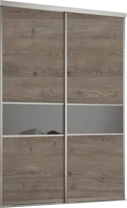 Kit anta scorrevole con binario Las Vegas 2 ante rovere e argento L 120 x H 270 cm
