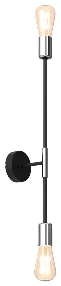 Applique FLAME 2xE27/60W/230V nero/cromo lucido