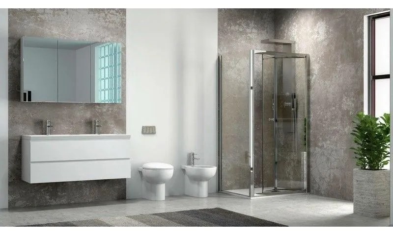 Kamalu - Cabina doccia angolare 70x90 apertura porta 70cm a libro modello KM4000S