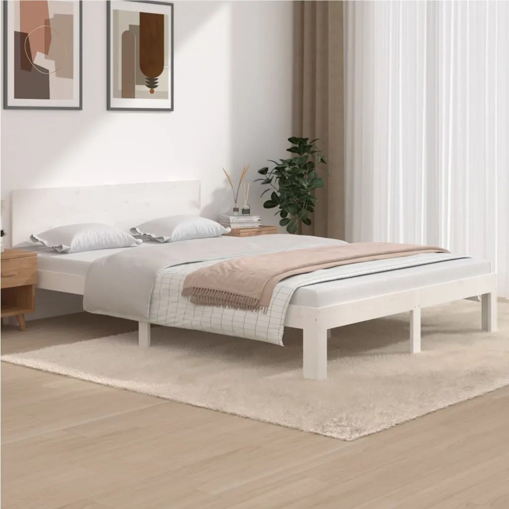 Giroletto Bianco İn Legno Massello Di Pino 140x200 Cm /